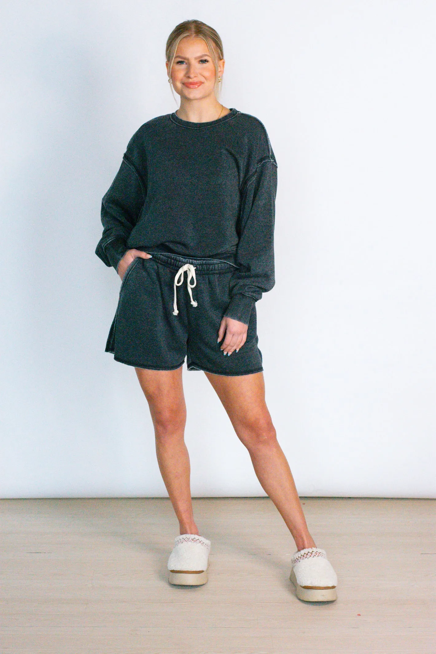 Comfy Perfection Black Sweatshirt Top