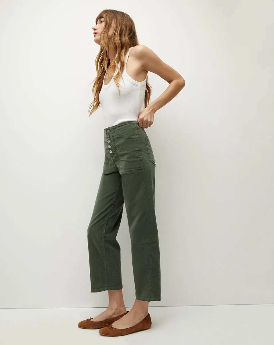 Crosbie Corduroy Cropped Wide-Leg Pant