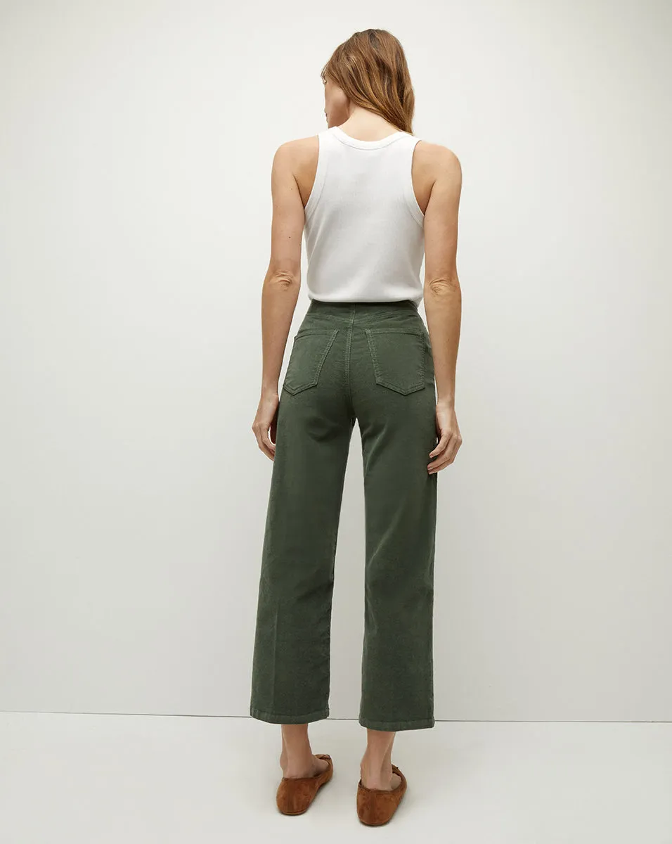 Crosbie Corduroy Cropped Wide-Leg Pant