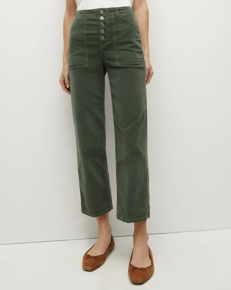 Crosbie Corduroy Cropped Wide-Leg Pant