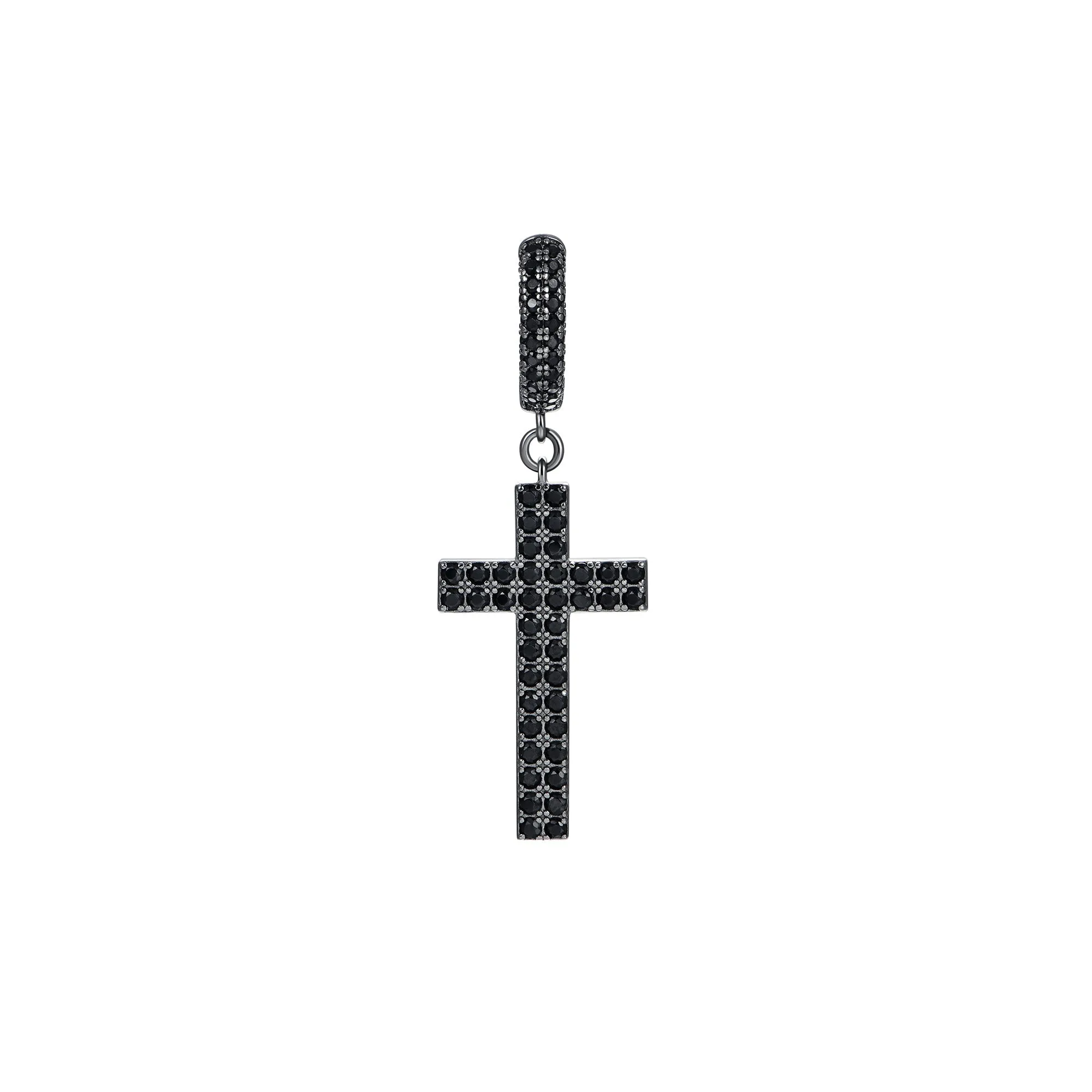 Double Row Cross Dangly Earring S925 - Single