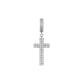 Double Row Cross Dangly Earring S925 - Single