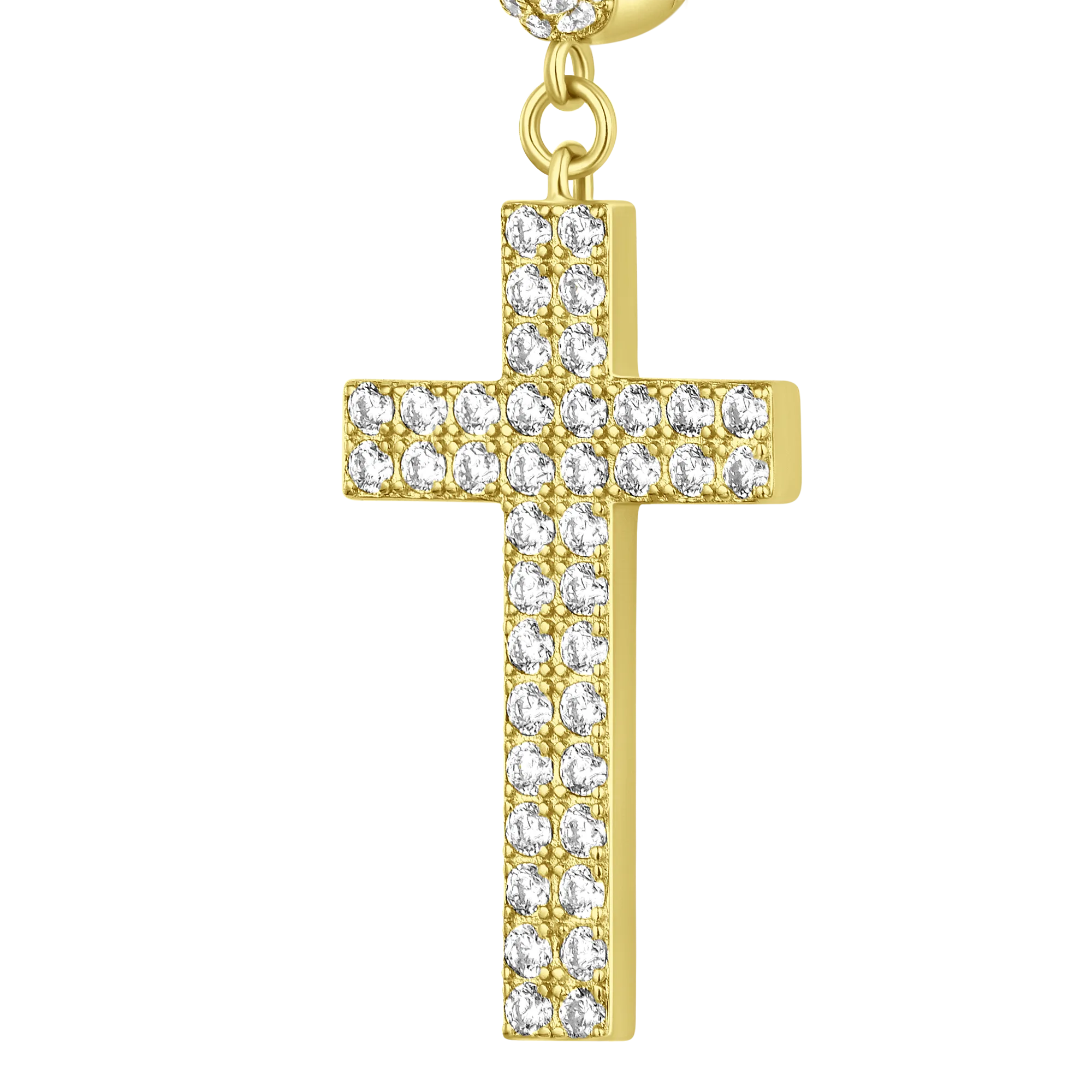 Double Row Cross Dangly Earring S925 - Single