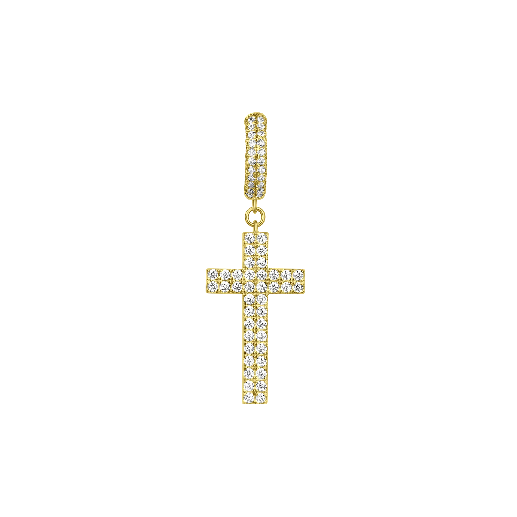 Double Row Cross Dangly Earring S925 - Single