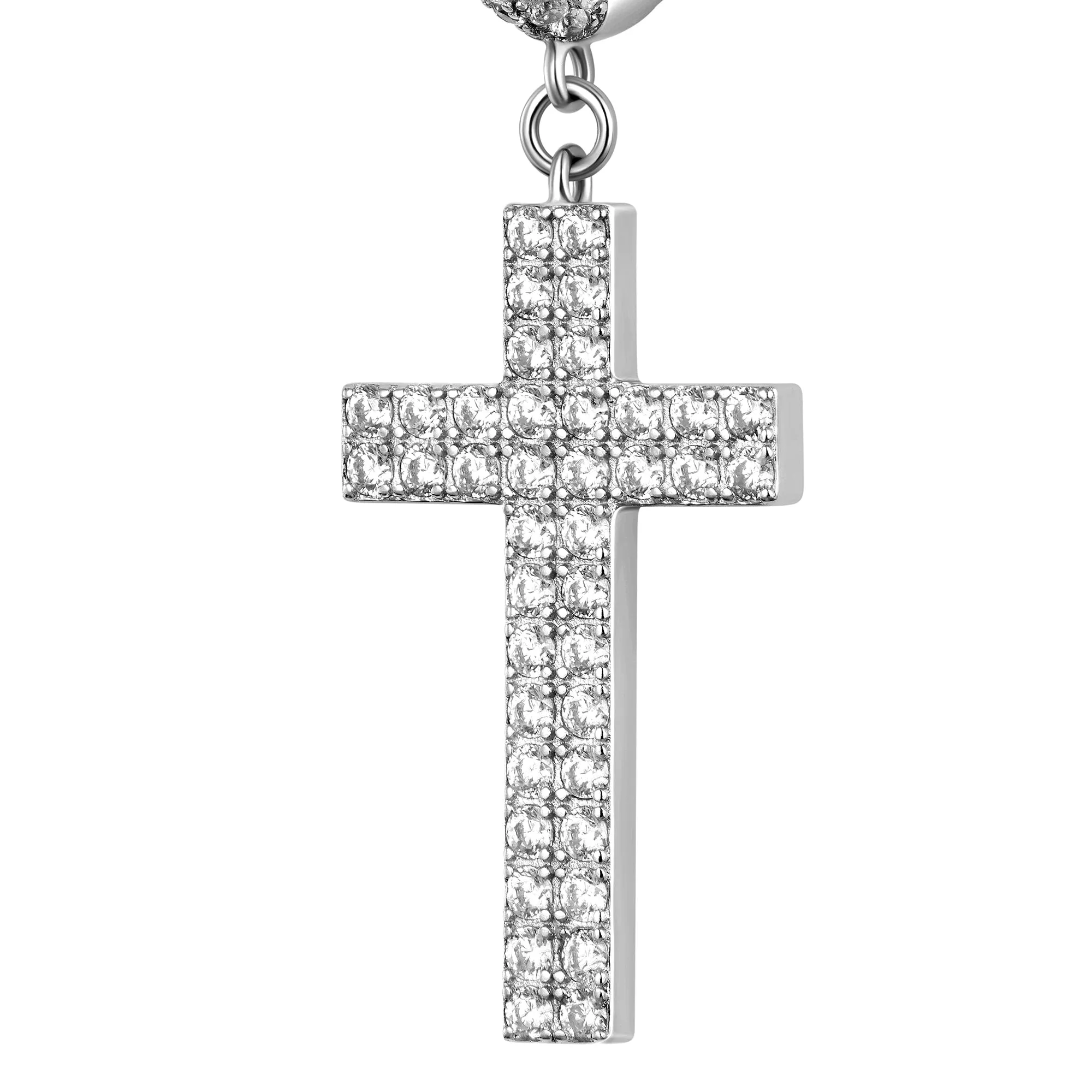 Double Row Cross Dangly Earring S925 - Single