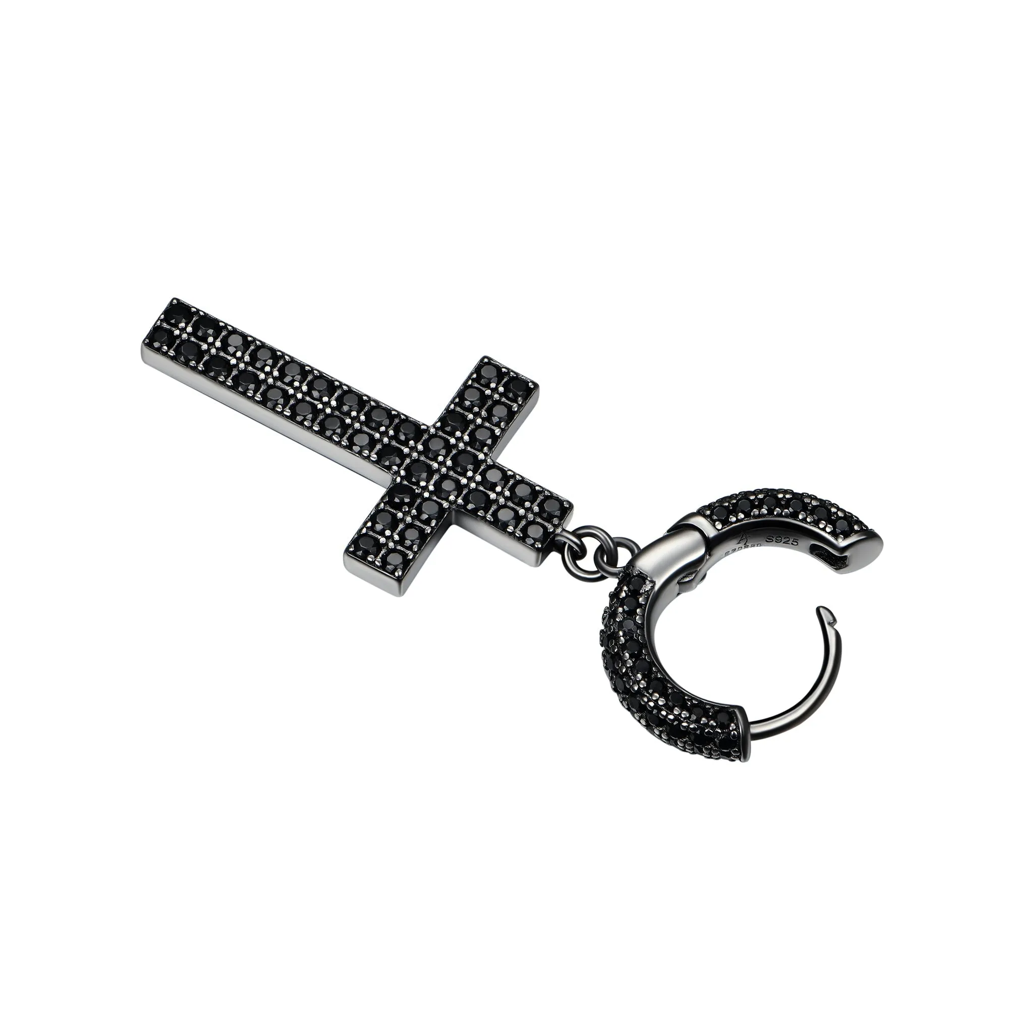 Double Row Cross Dangly Earring S925 - Single