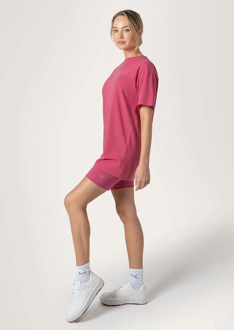 Elevate Boyfriend Tee Raspberry Pink FINAL SALE