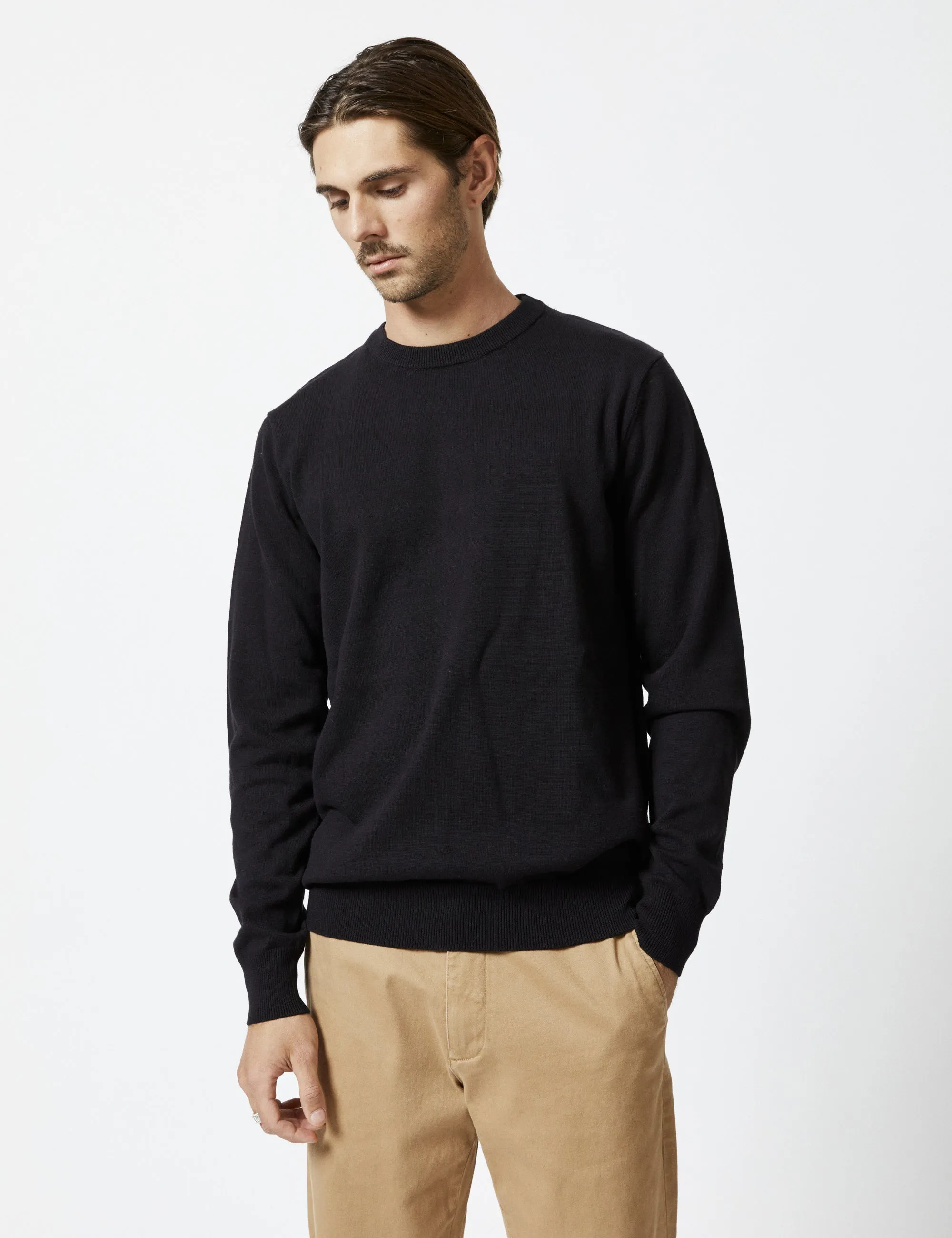 Everyday Wool Crew Knit - Black