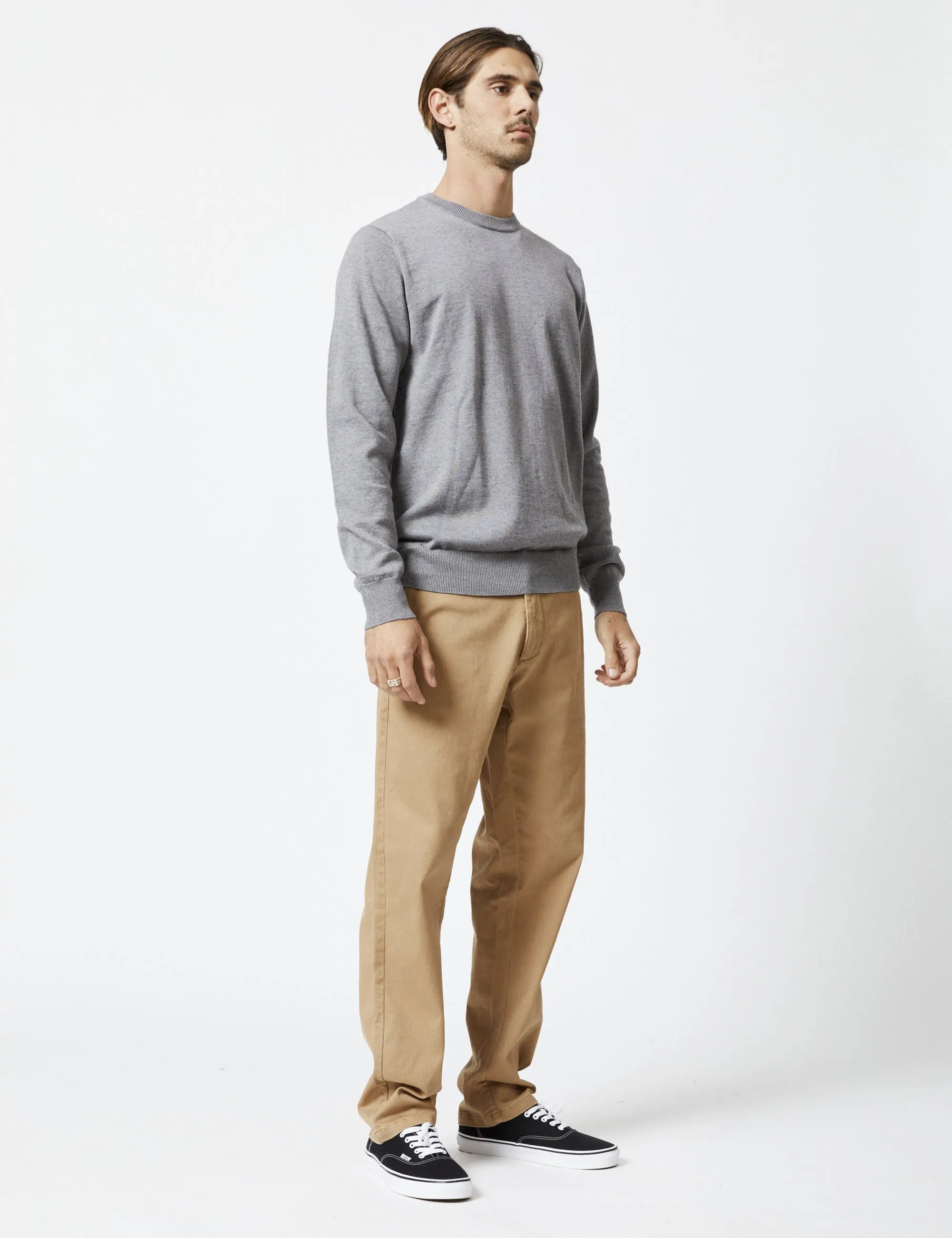 Everyday Wool Crew Knit - Grey Marle