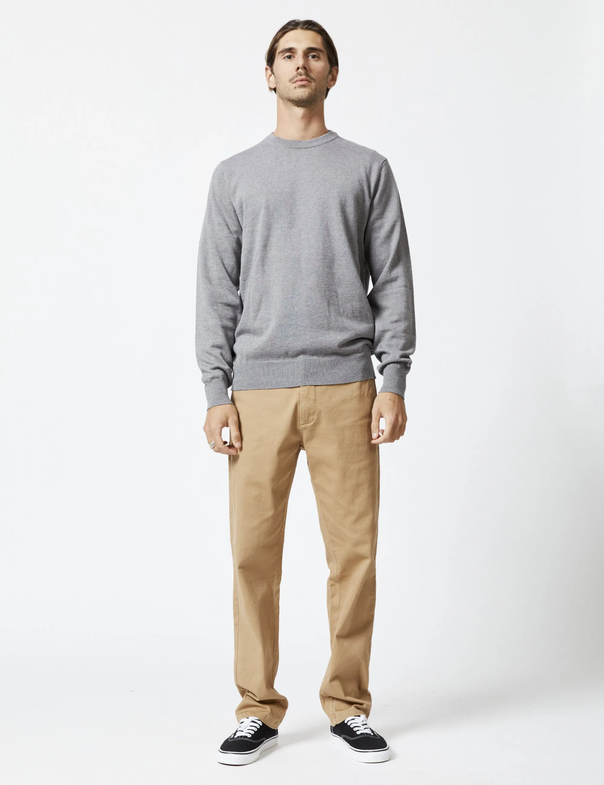 Everyday Wool Crew Knit - Grey Marle