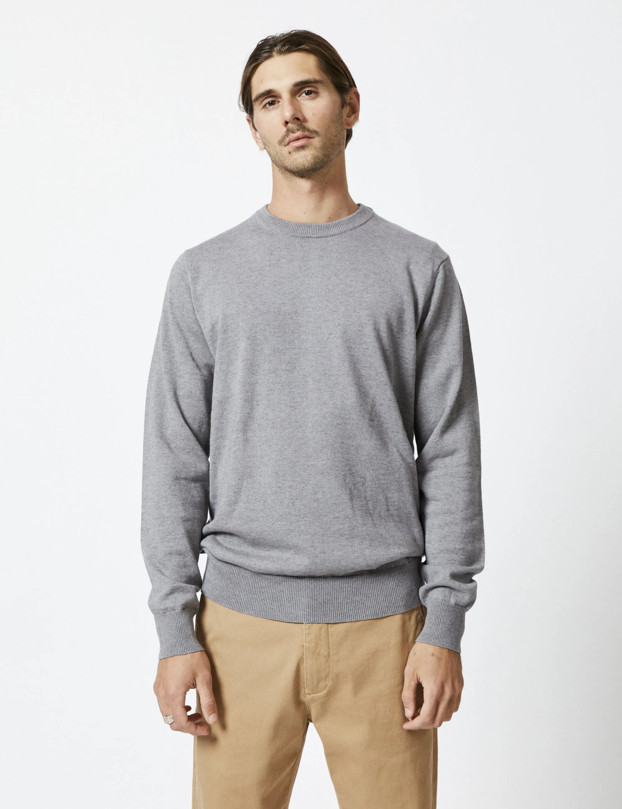 Everyday Wool Crew Knit - Grey Marle