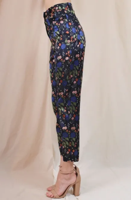 Fore Dressy Floral Print Straight Ankle Length Pants