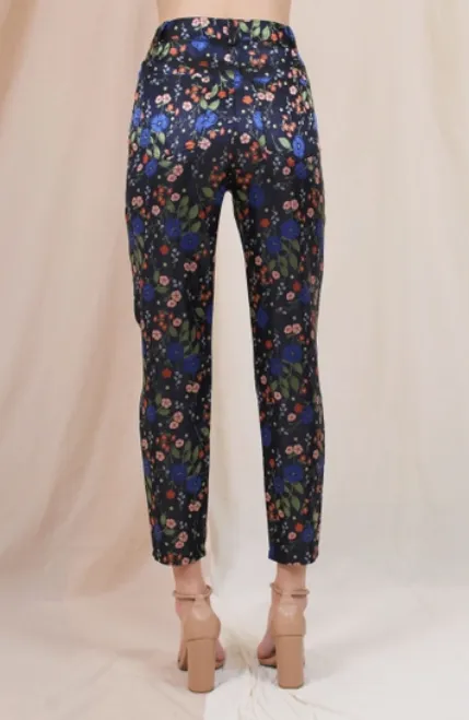 Fore Dressy Floral Print Straight Ankle Length Pants