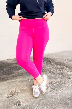 Gabby Tummy Control Leggings, Hot Pink