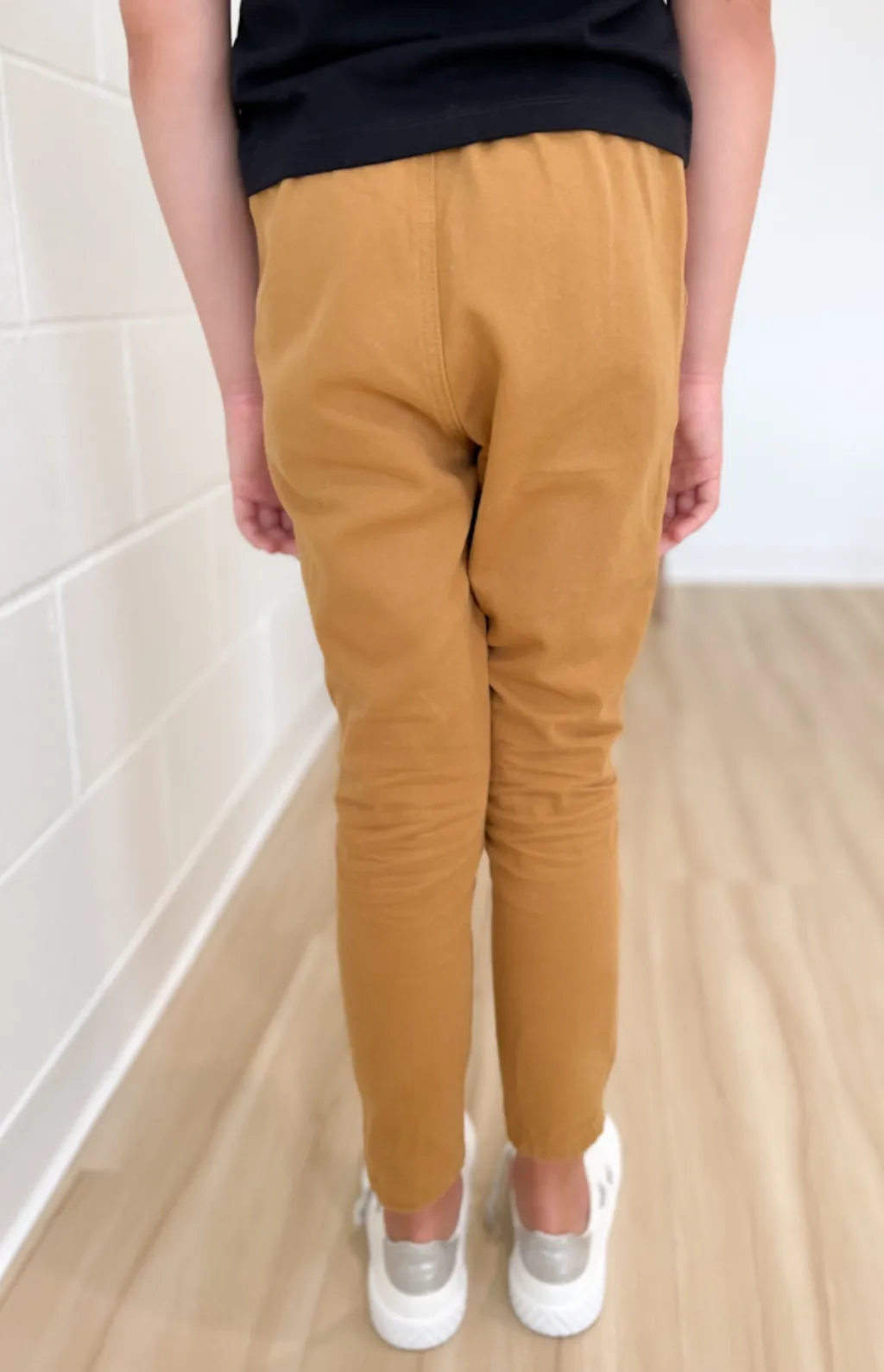 Girls Tapered Camel Dress Pants