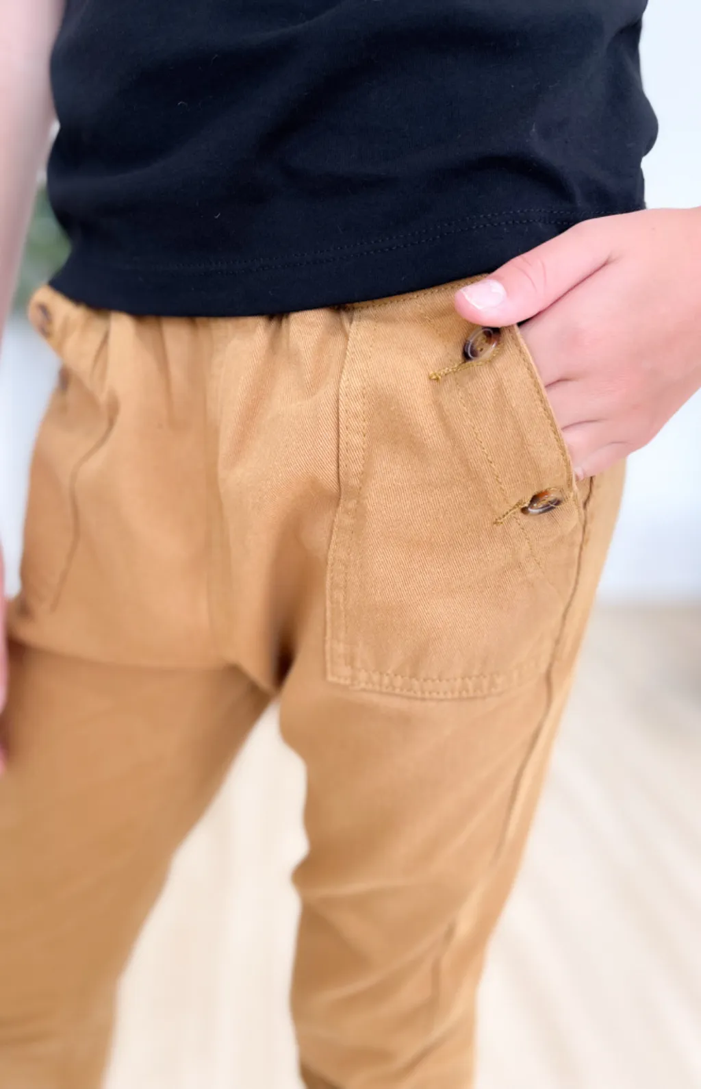 Girls Tapered Camel Dress Pants