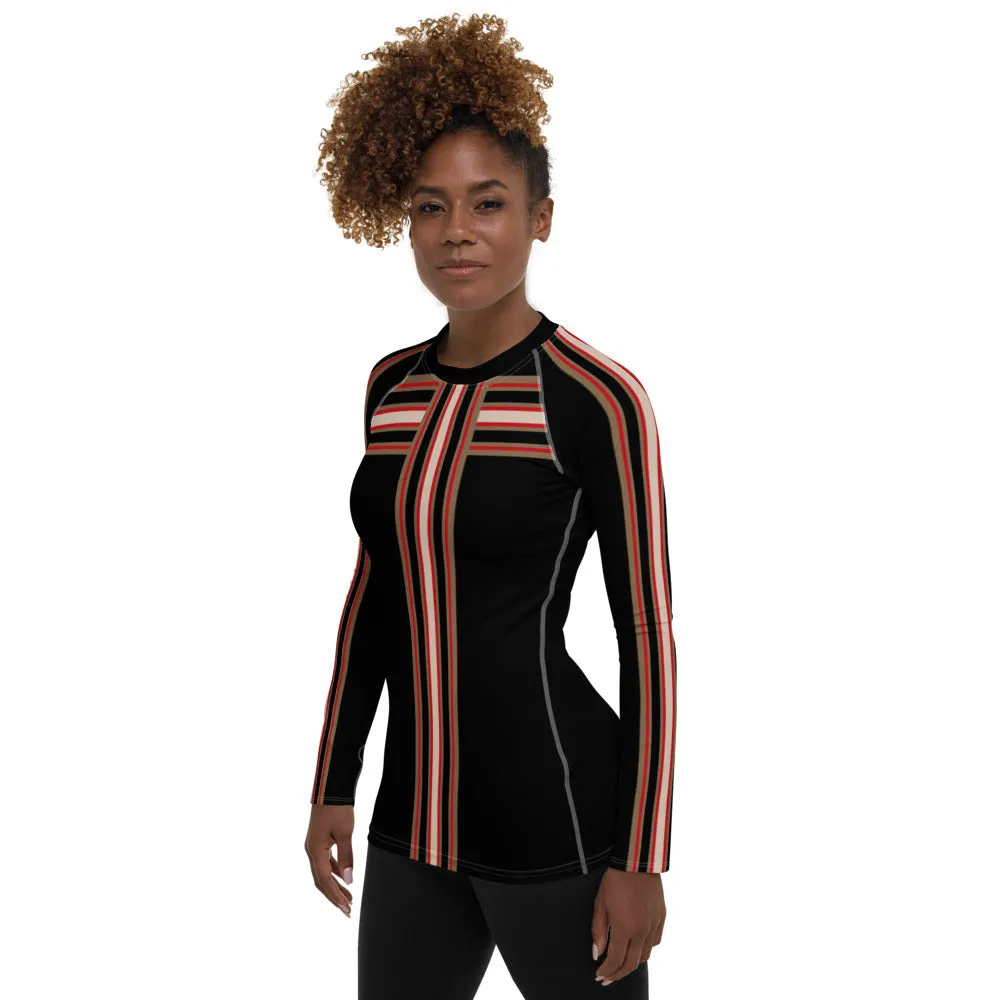 Gold Line Black Fashion Rashguard Top