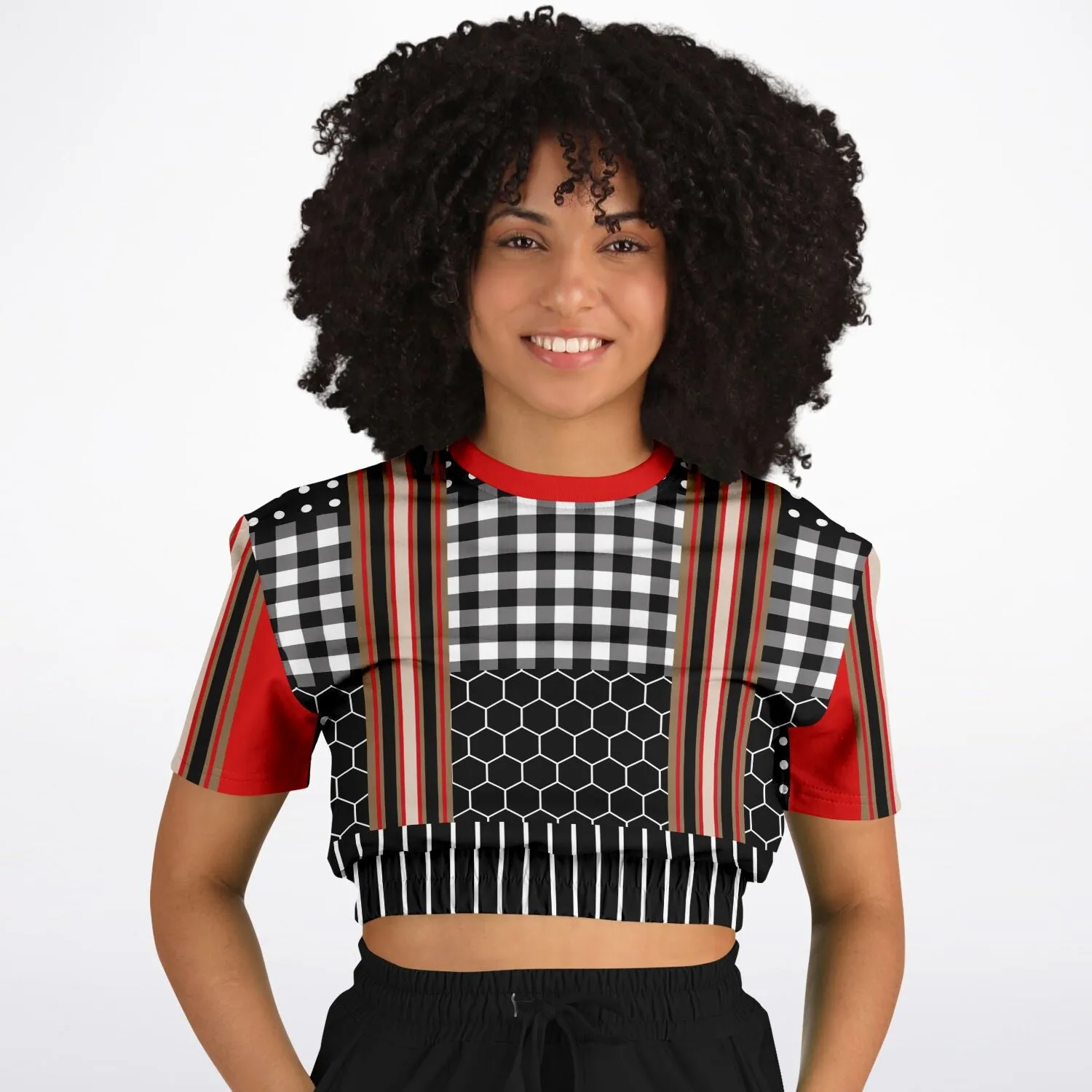 Gold Line Red DLX Short Sleeve Cropped Eco-Poly Sweater