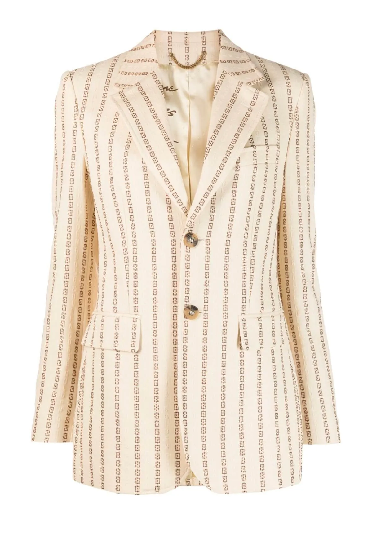 Golden Goose Jacquard Single Breasted Blazer - Lamb's Wool/ Coffee Iron