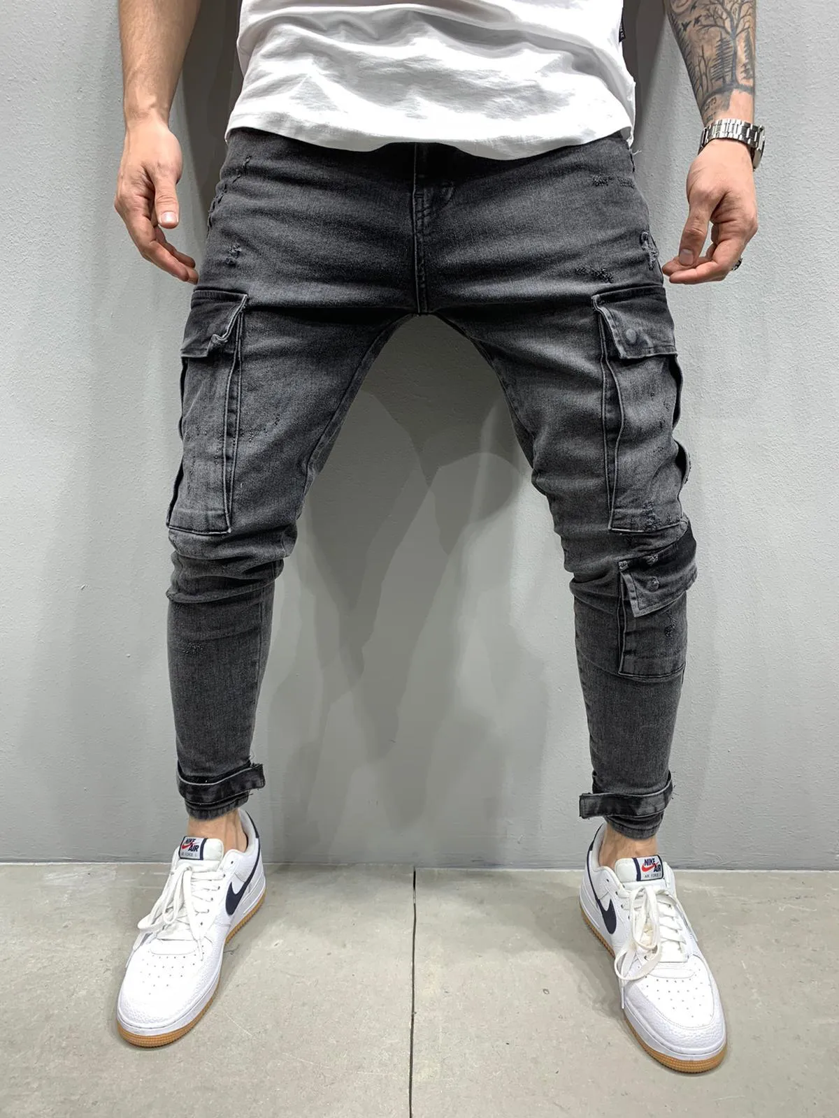 Gray Cargo Jeans AY878