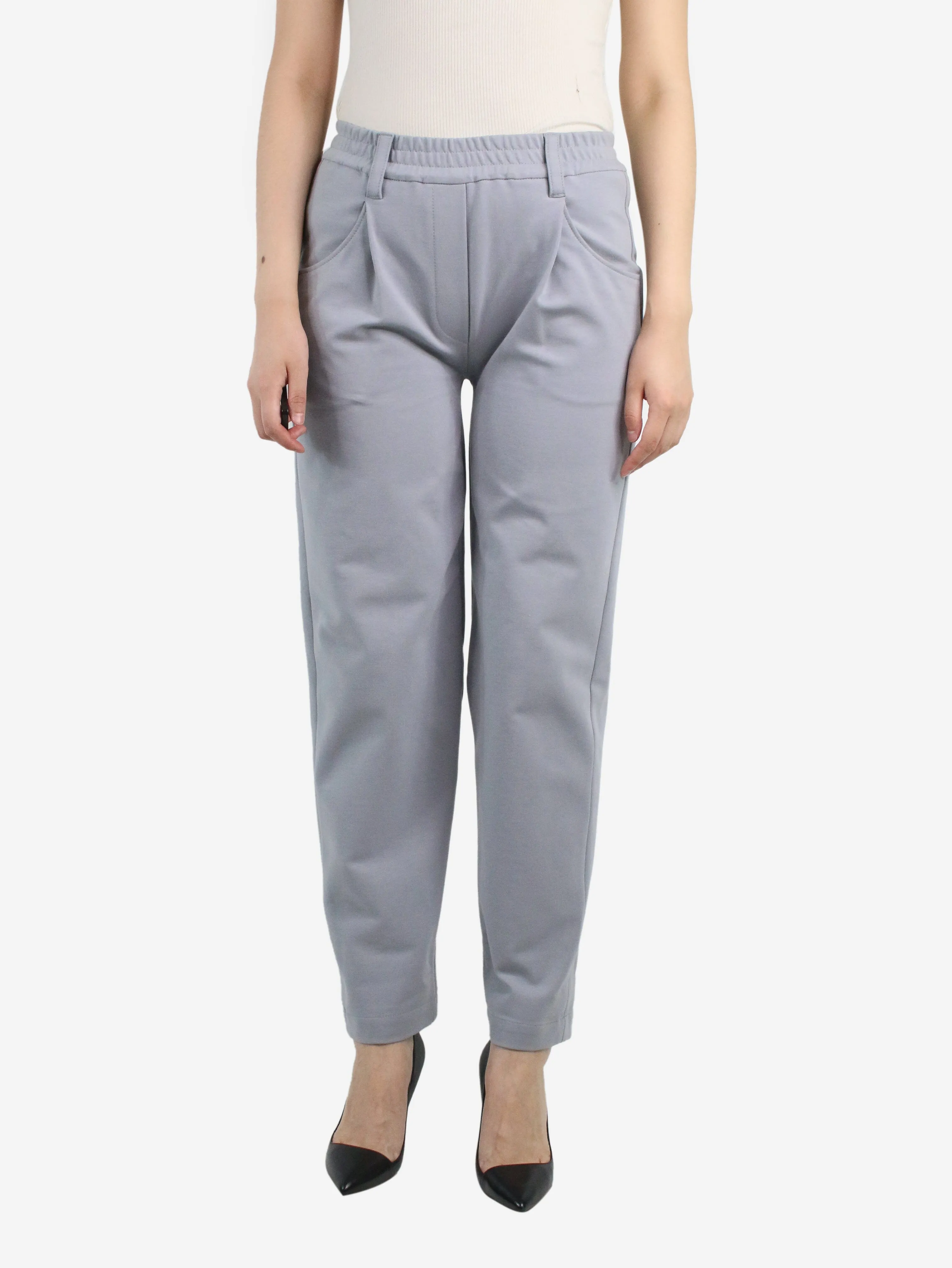 Grey elasticated waist joggers - size UK 8