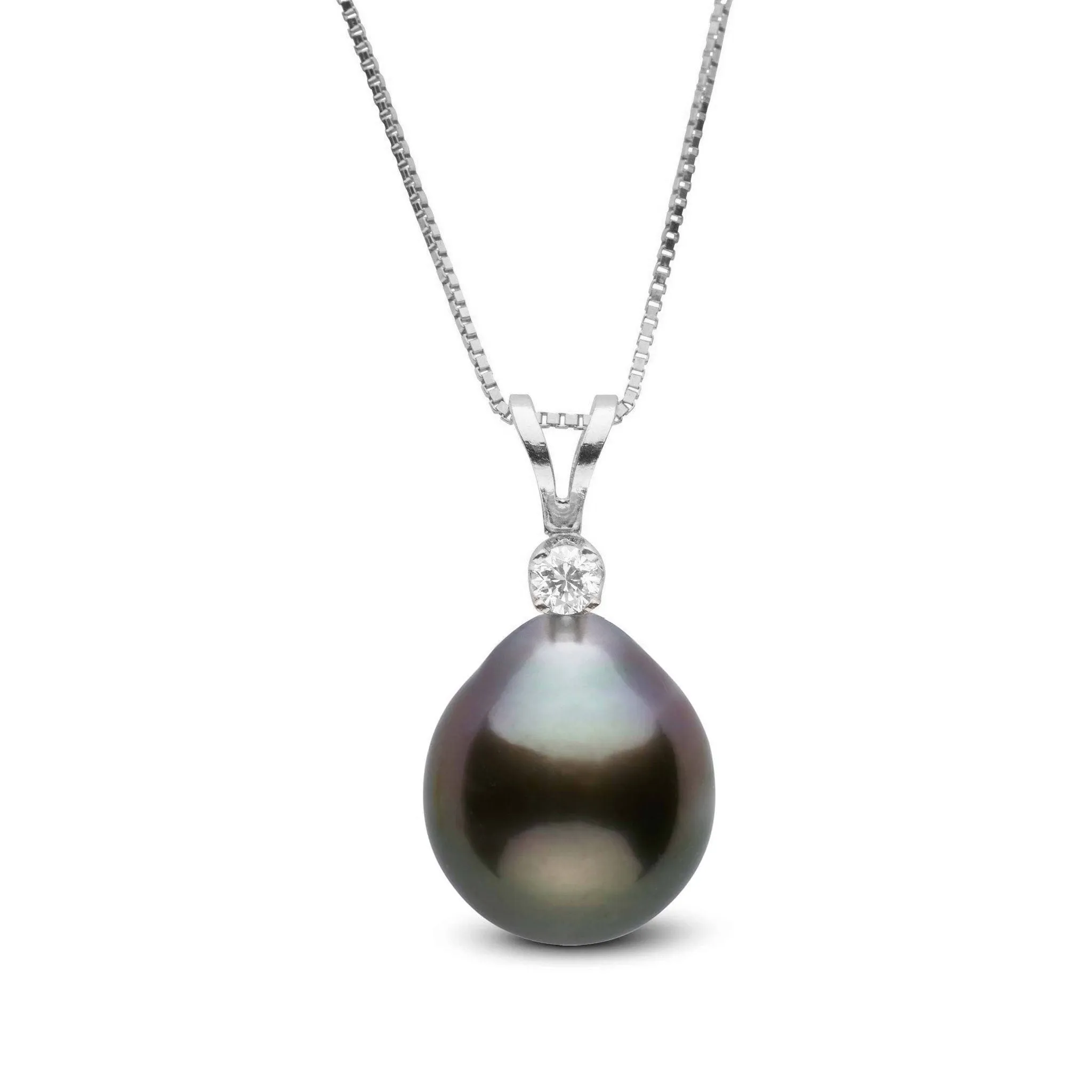 Harmony Collection 8.0-9.0 mm Drop Tahitian Pearl & Diamond Pendant