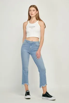 Hidden Cropped Fray Jeans