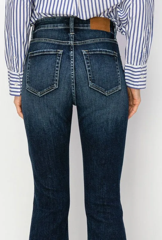 High Rise Frayed Hem Jeans