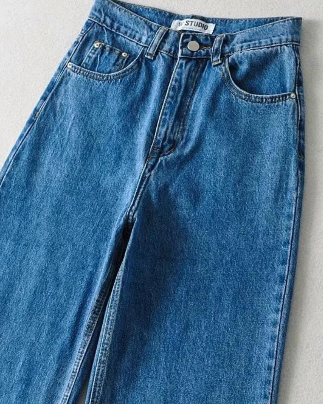 High Waist Casual Washed Jeans