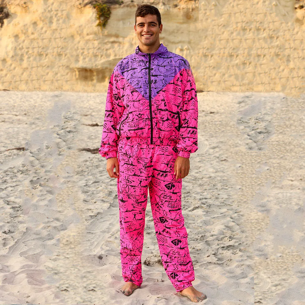 Hot Pink Gecko Wall '90's Beach Pants