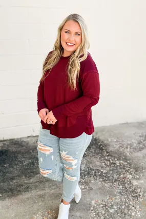 In A Rush Thermal Top, Burgundy