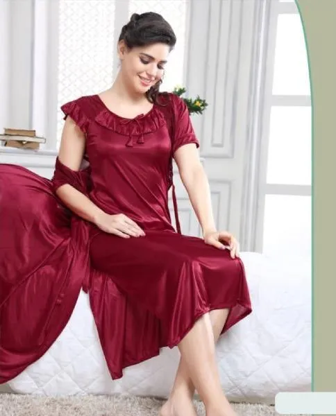 Indian 2Pc Stylish Gown Nighty Set