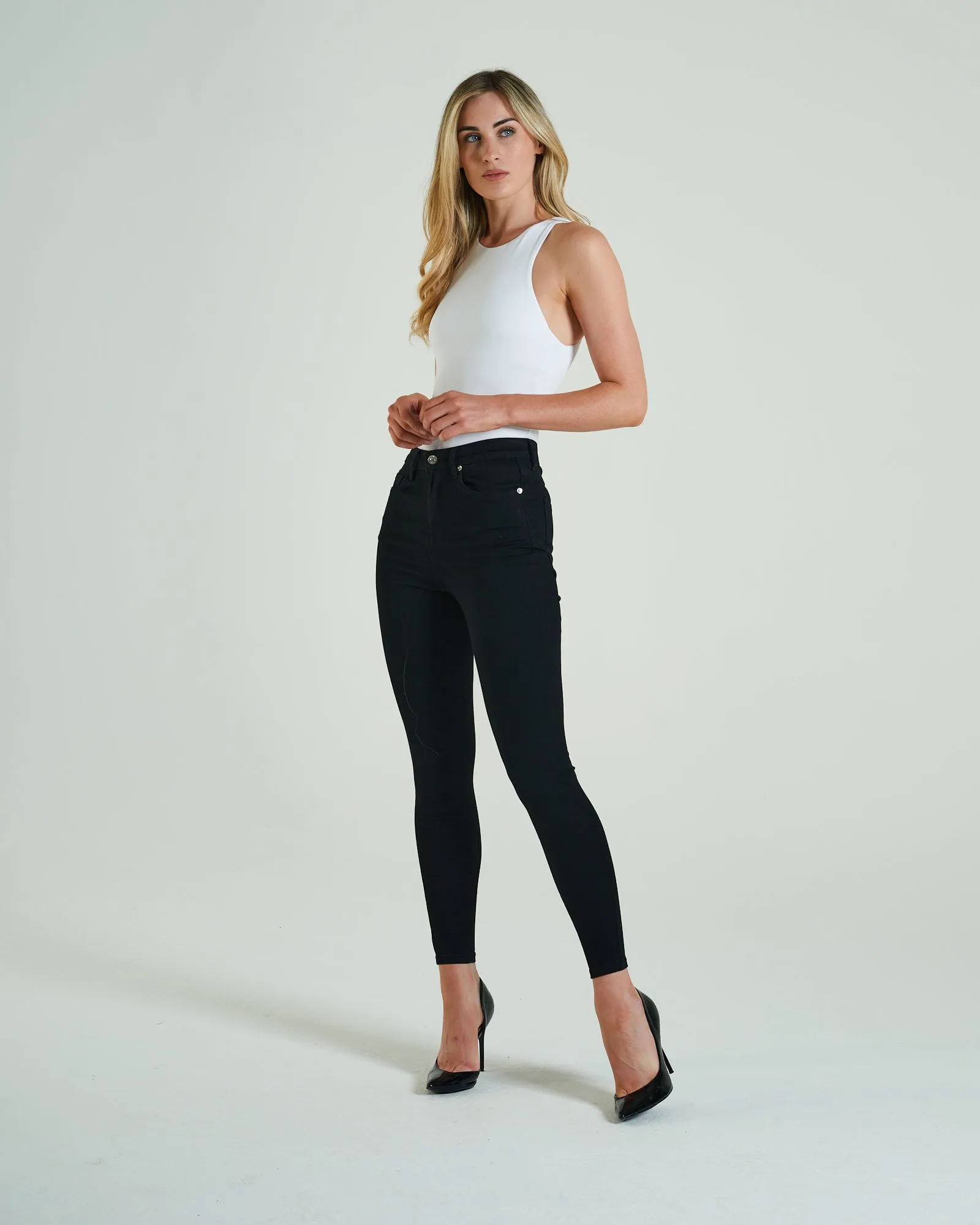 Jessica High Rise Skinny Black