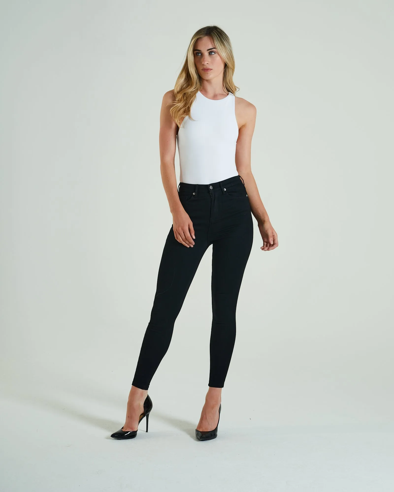 Jessica High Rise Skinny Black