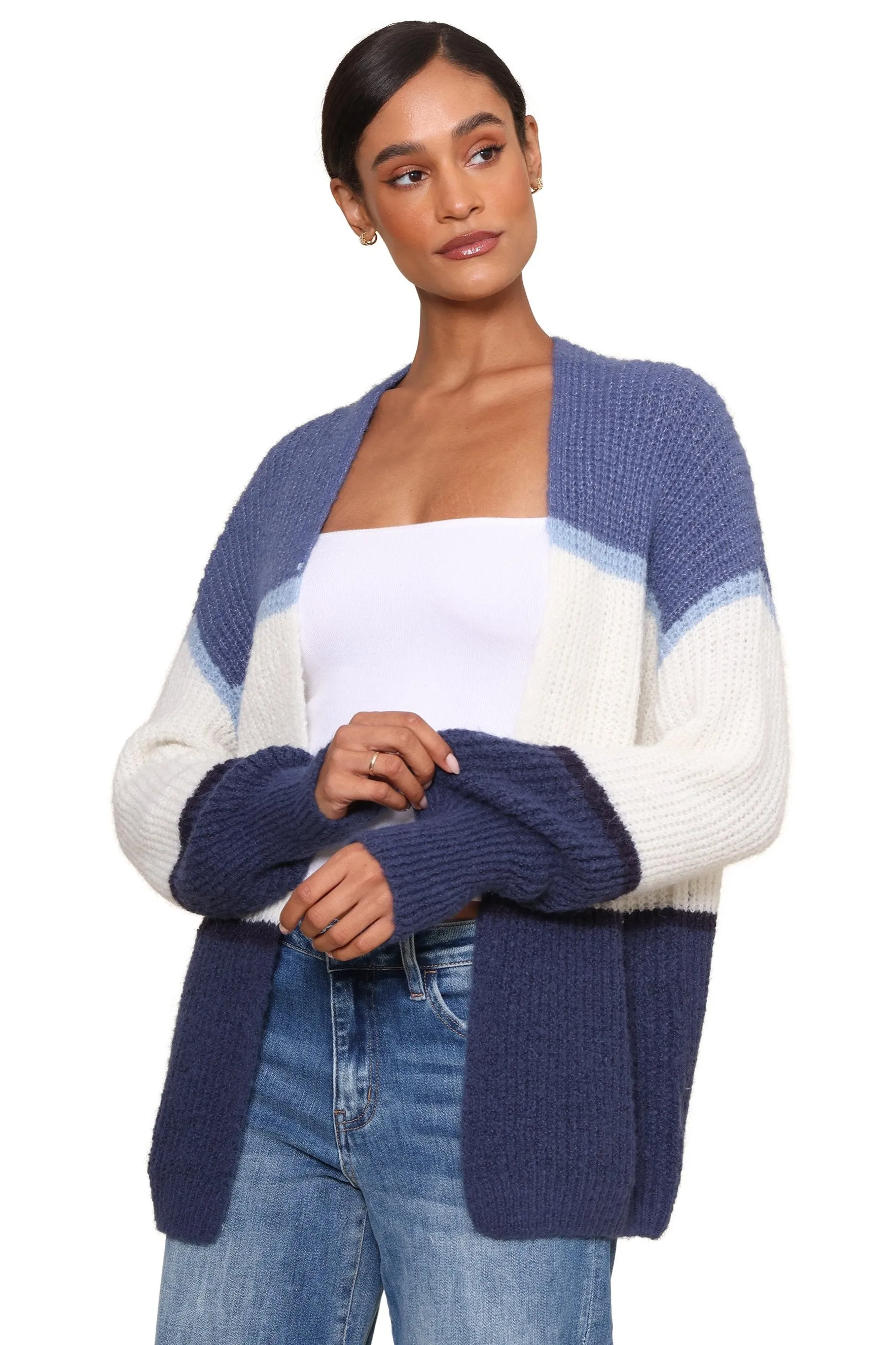 Jones Striped Long-Sleeve Cardigan Sweater - Unisex