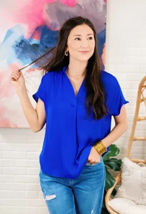 Kerry Blouse in Capri Blue