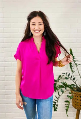 Kerry Blouse in Hot Pink