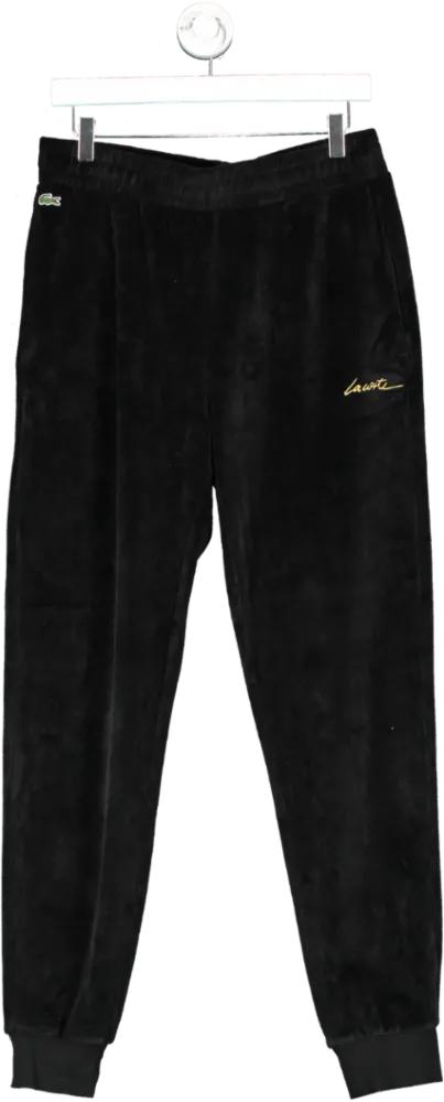 Lacoste Black Velour Joggers UK S