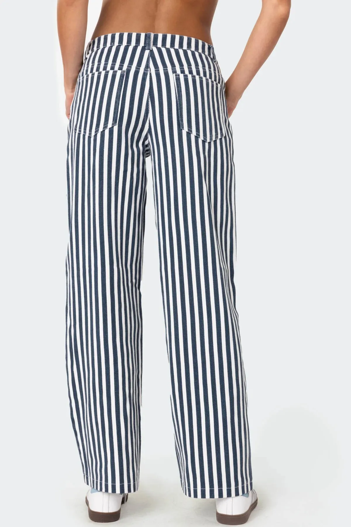 Low-Rise Striped Jeans