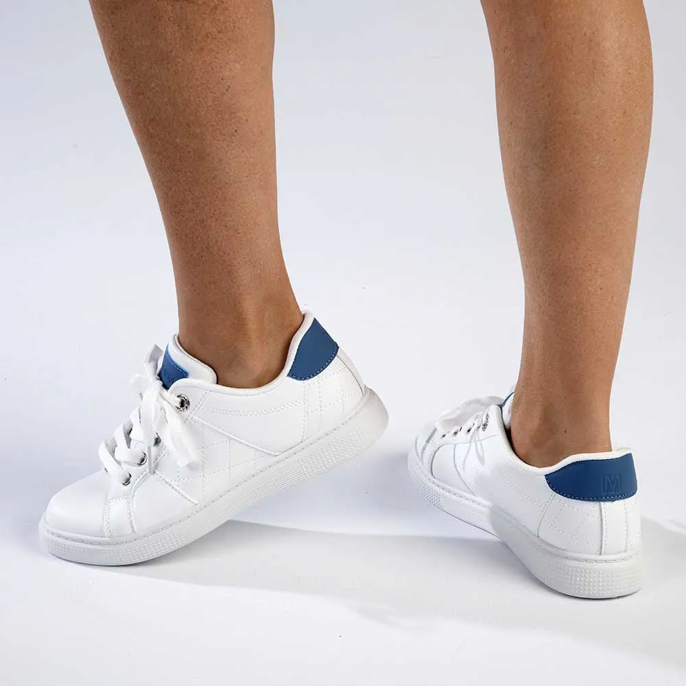 Madison Taylin Fashion Sneaker - White/Blue