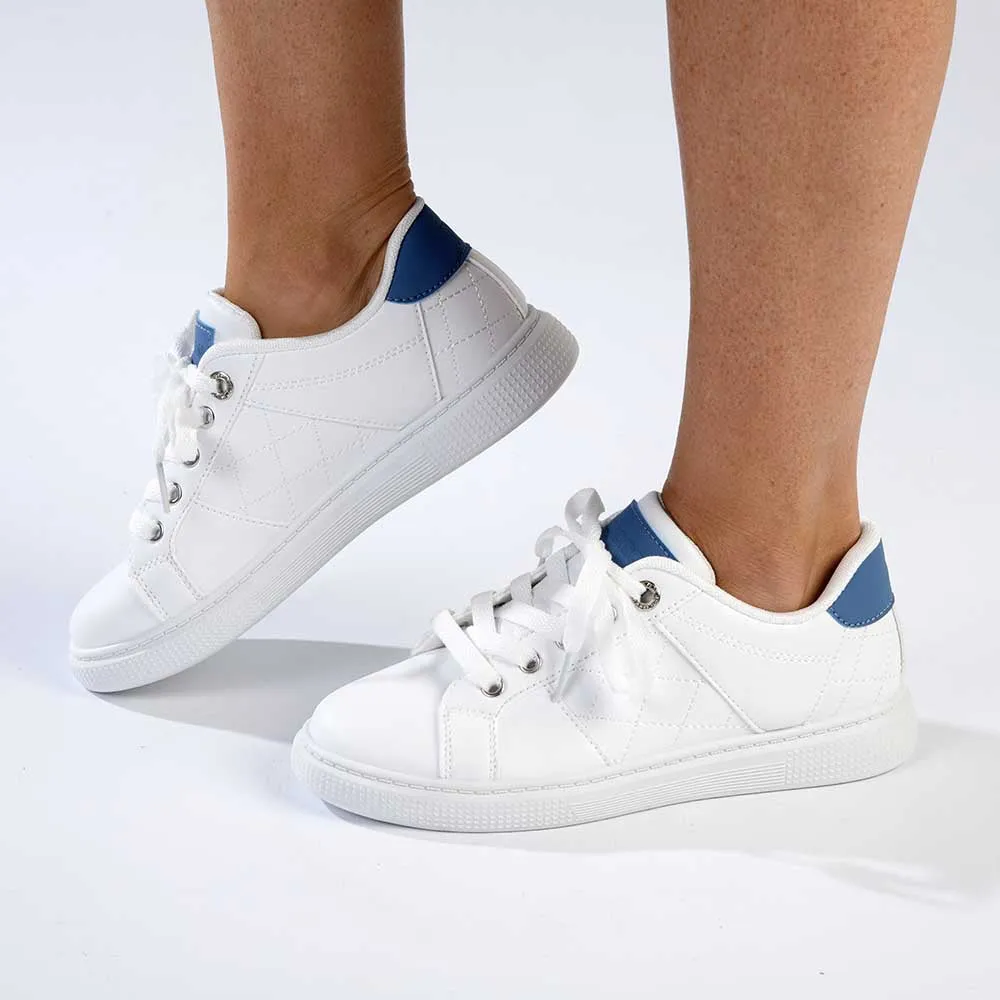 Madison Taylin Fashion Sneaker - White/Blue