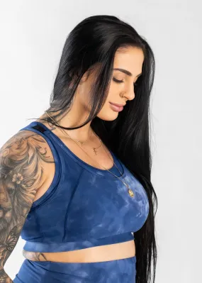 Maternity Nursing Sports Bra | Blue Tie-Dye