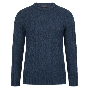 Mens Jarvis British Wool Aran Cable Sweater