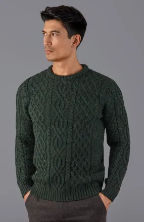 Mens Jarvis British Wool Aran Cable Sweater