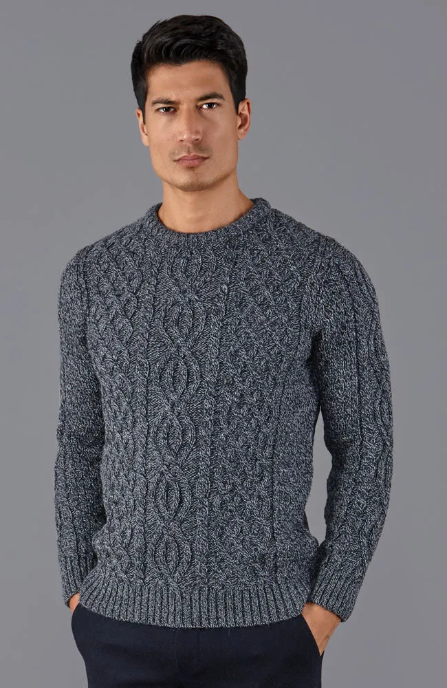 Mens Jarvis British Wool Aran Cable Sweater