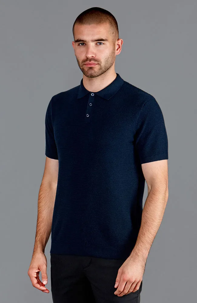 Mens Lightweight 100% Cotton Tuck Stitch Polo Shirt