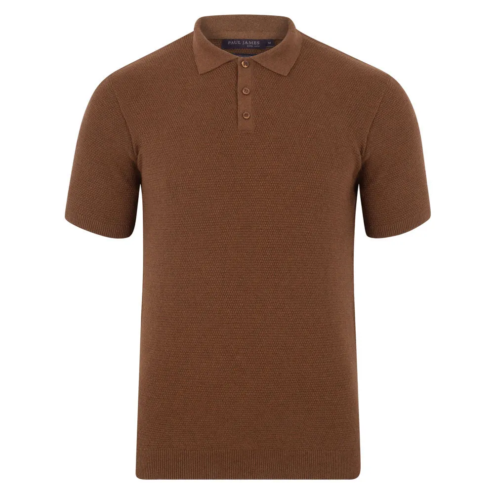 Mens Lightweight 100% Cotton Tuck Stitch Polo Shirt