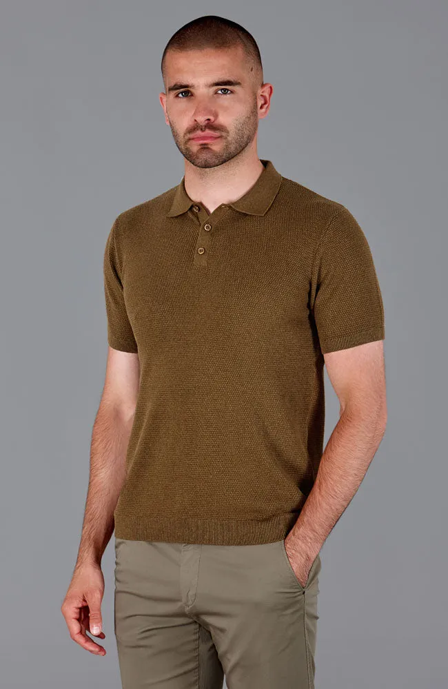 Mens Lightweight 100% Cotton Tuck Stitch Polo Shirt