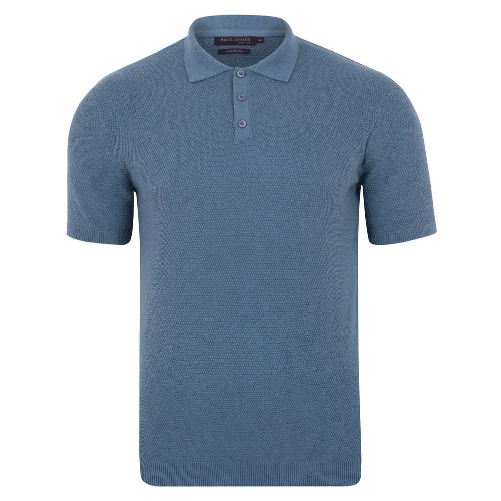 Mens Lightweight 100% Cotton Tuck Stitch Polo Shirt