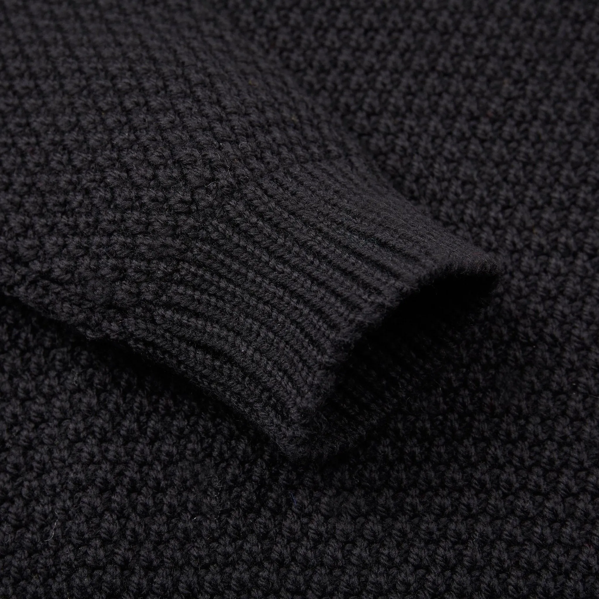 Mens Merino Wool Fishermans Roll Neck Moss Stitch Jumper